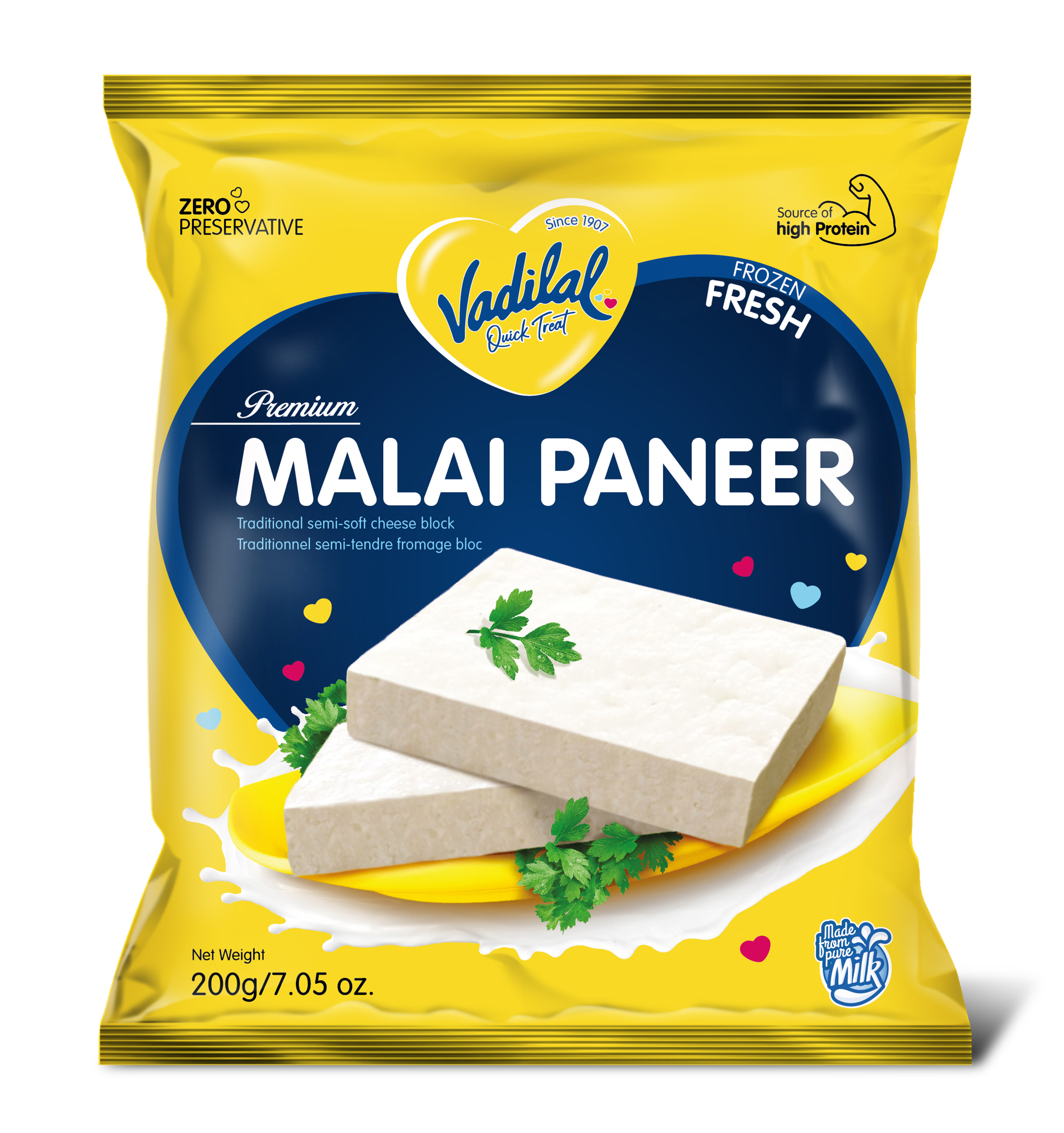 Vadilal Malai Paneer Block - 7 OZ (200 GM)