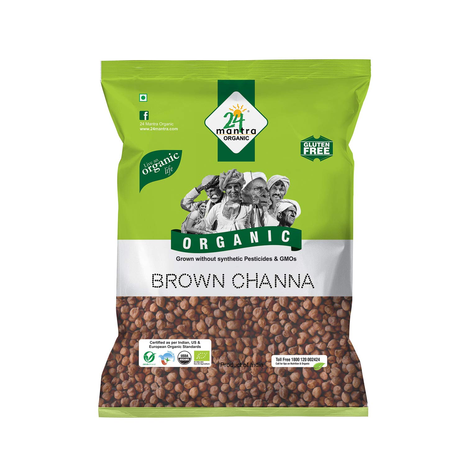 24 Mantra Organic Brown Chana (KALA CHANA)  - 2 LB