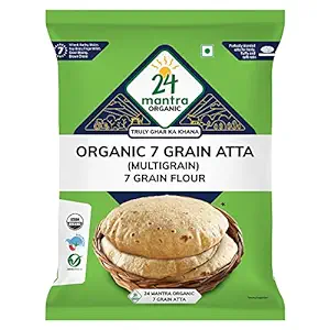 24 Mantra Organic 7 Grain (Multigrain) Atta - 1 Kg (2.2 Lb)
