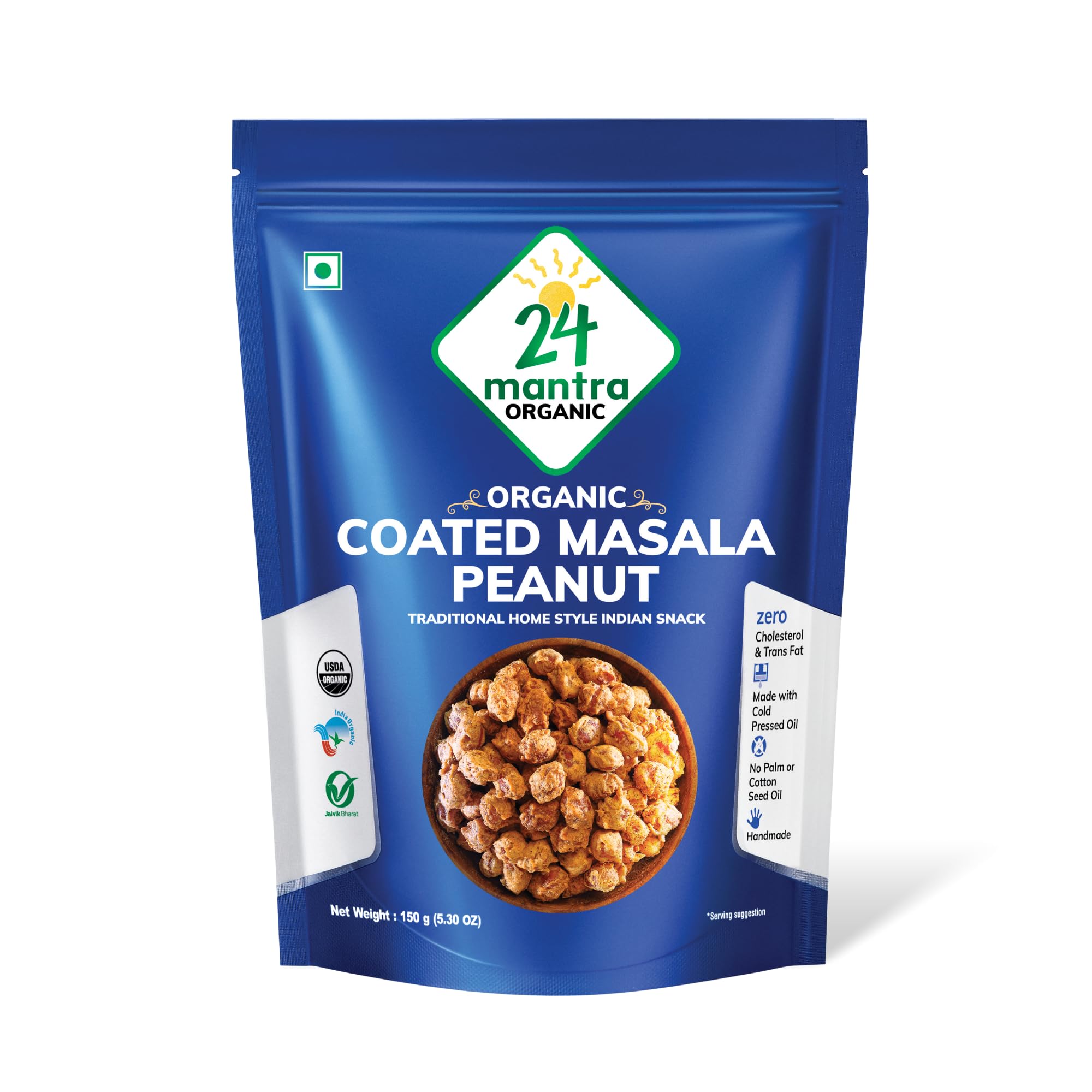 24 Mantra Organic Coated Masala Peanut - 150 Gm (5.30 Oz)