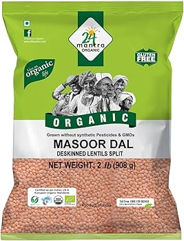 24 Mantra Organic Masoor Dal - 2 Lb (908 Gm) 24 Mantra Organic Masoor Dal - 2 Lb (908 Gm)