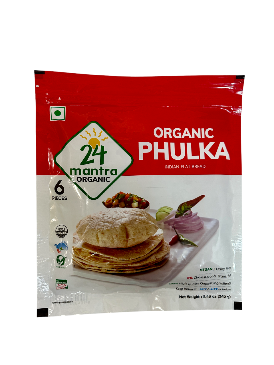 24 Mantra Organic Phulka Roti - 6 Pcs (240 Gm)