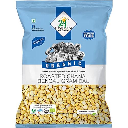 24 Mantra Organic Roasted Bengal Gram (Chana Dalia) - 2 Lb (908 Gm)