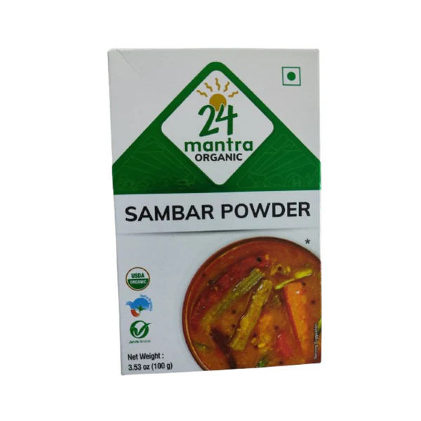 24 Mantra Organic Sambar Powder - 3.5 Oz (100 Gm)