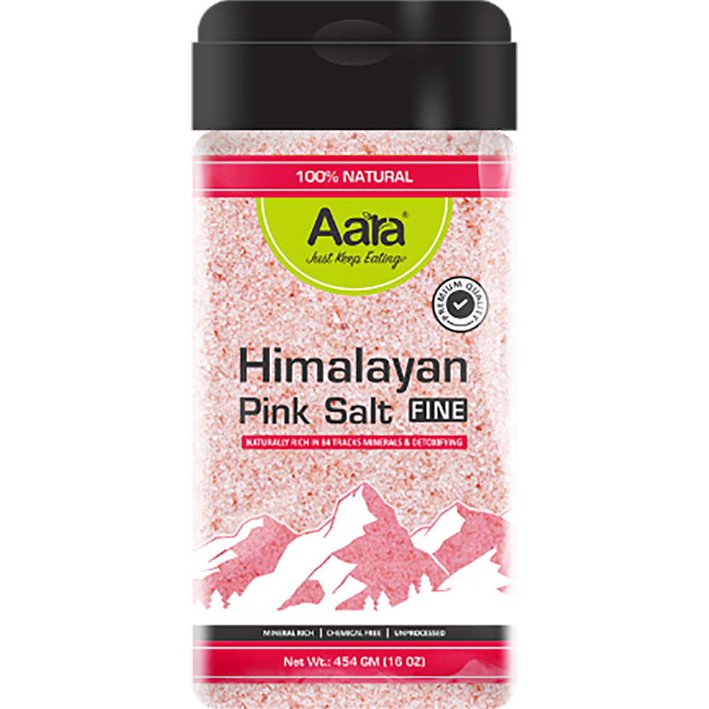 Aara Himalayan Pink Salt Fine Powder (1 LB - 454 GM)