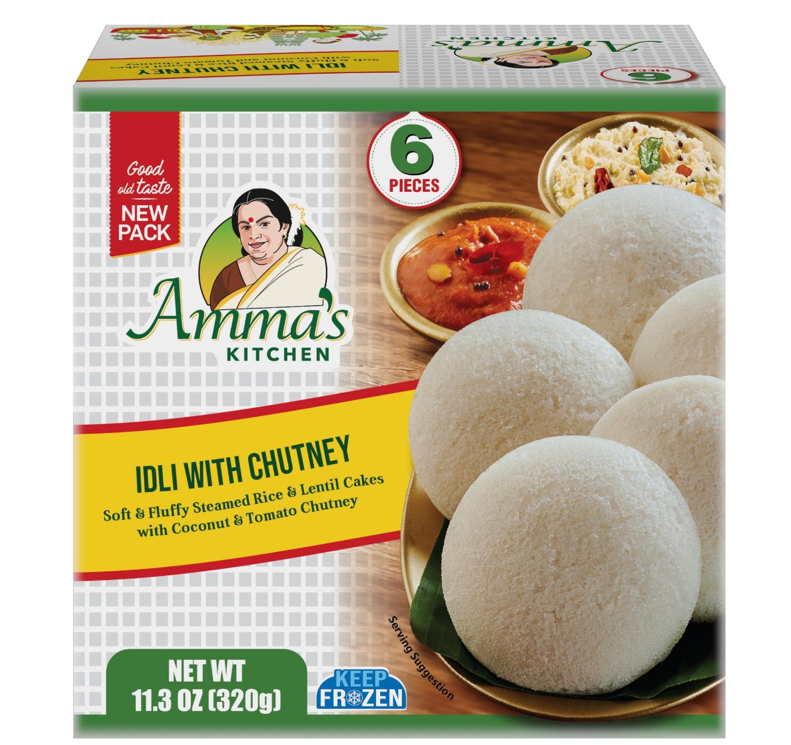 Amma's Kitchen Idli  With Chutney - 6 Pcs (320 Gm)