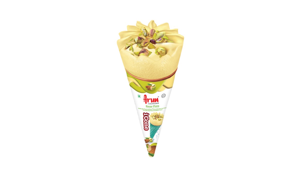 Arun Kesar Pista Ice Cream Cone - 100 ML (NO RETURN - NO REFUND)