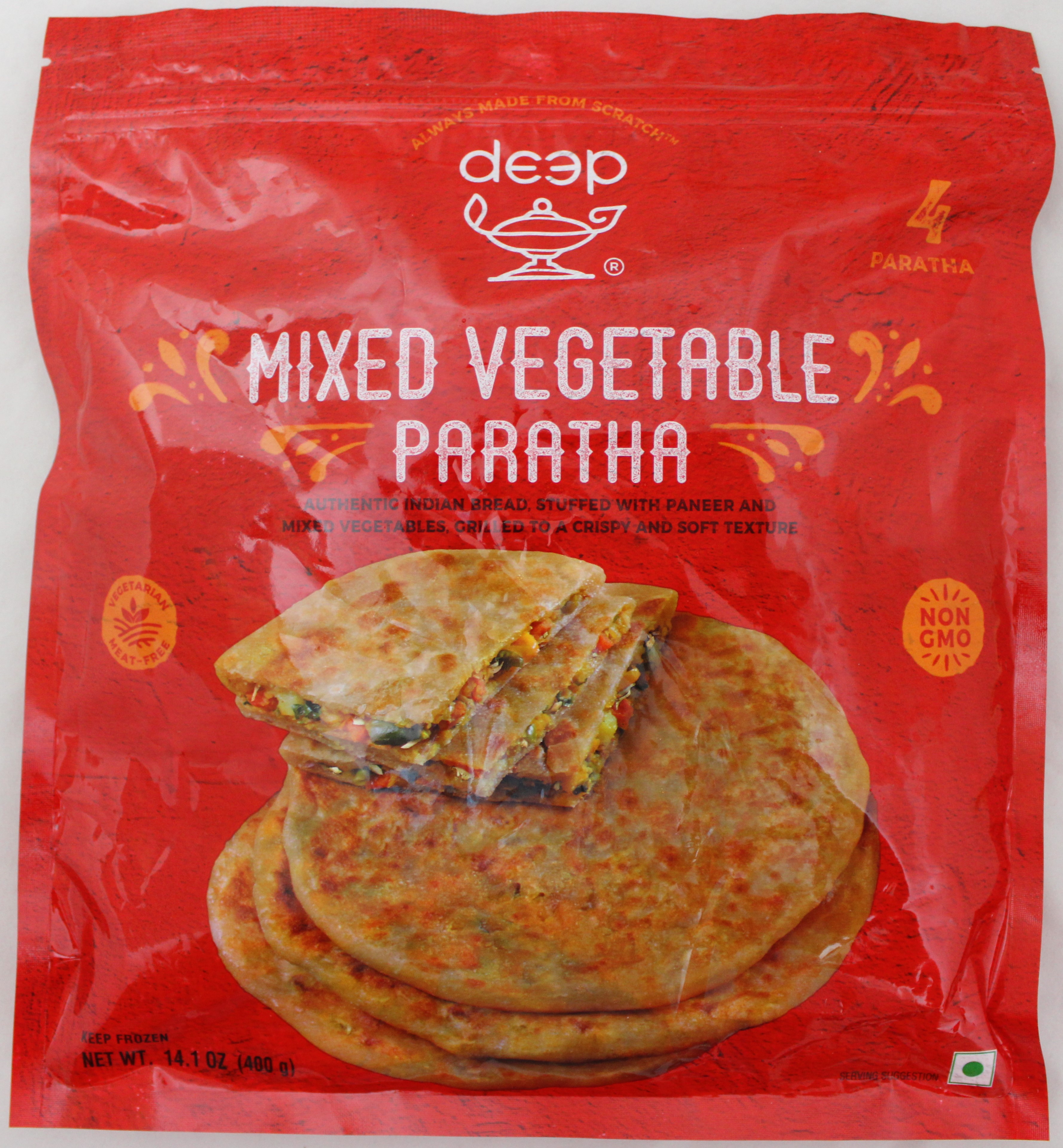 Deep Mixed Vegetable Paratha - 4 PCS