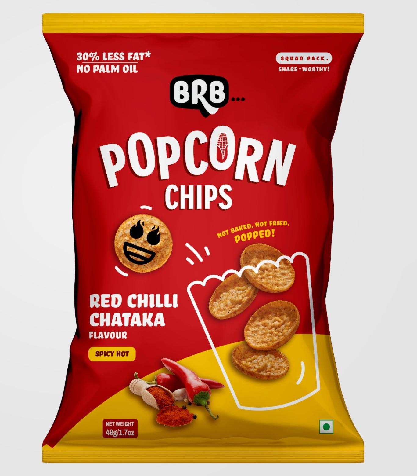 BRB Popcorn Chips (Red Chilli Chataka) - 1.7 Oz (48 Gm) BRB Popcorn Chips (Red Chilli Chataka) - 1.7 Oz (48 Gm)