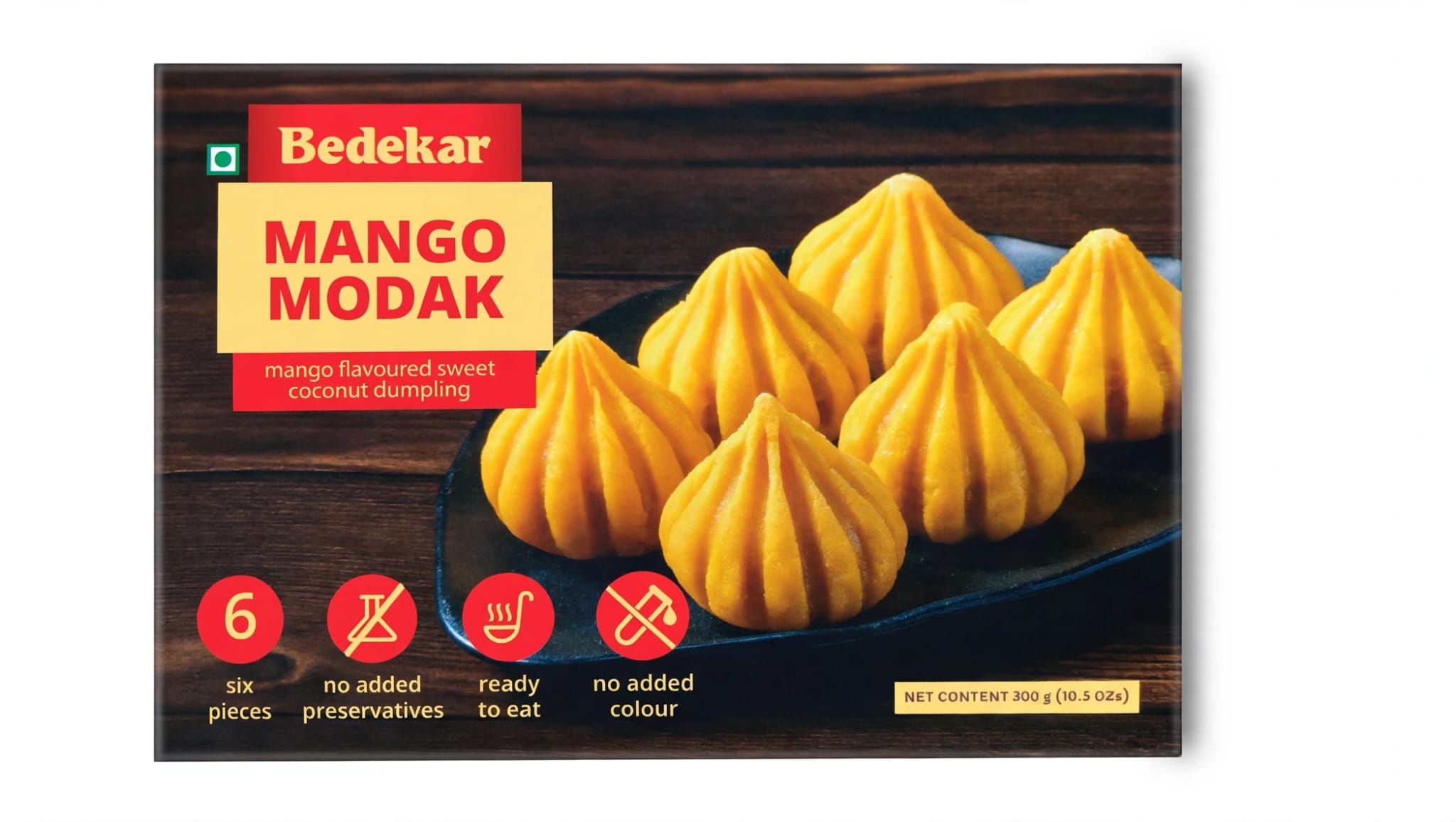 Bedekar Frozen Mango Modak - 6 Pcs (300 Gm)
