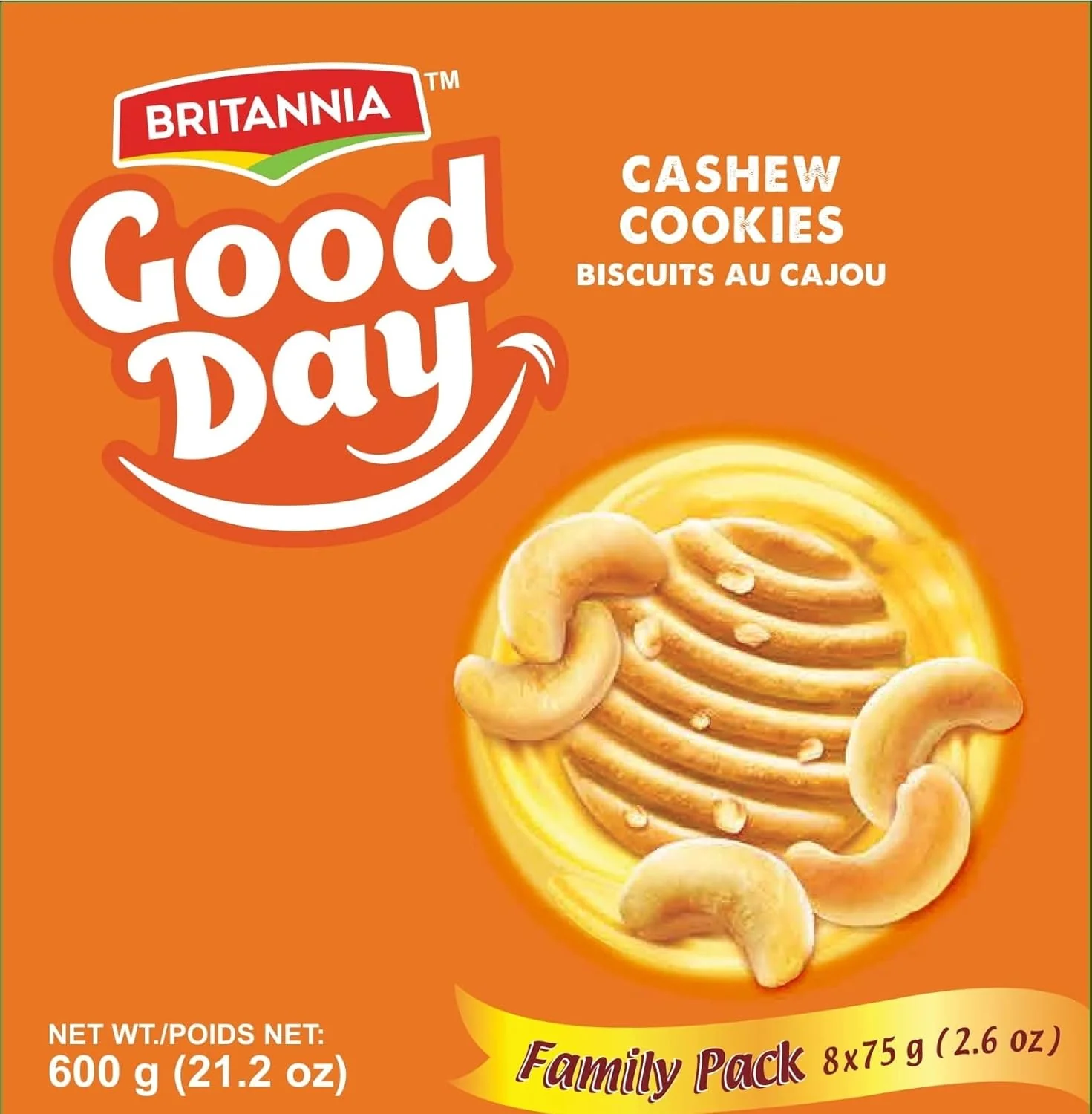 Britannia Good Day Cashew Family Pack Cookies - 21.2 Oz (600 Gm)