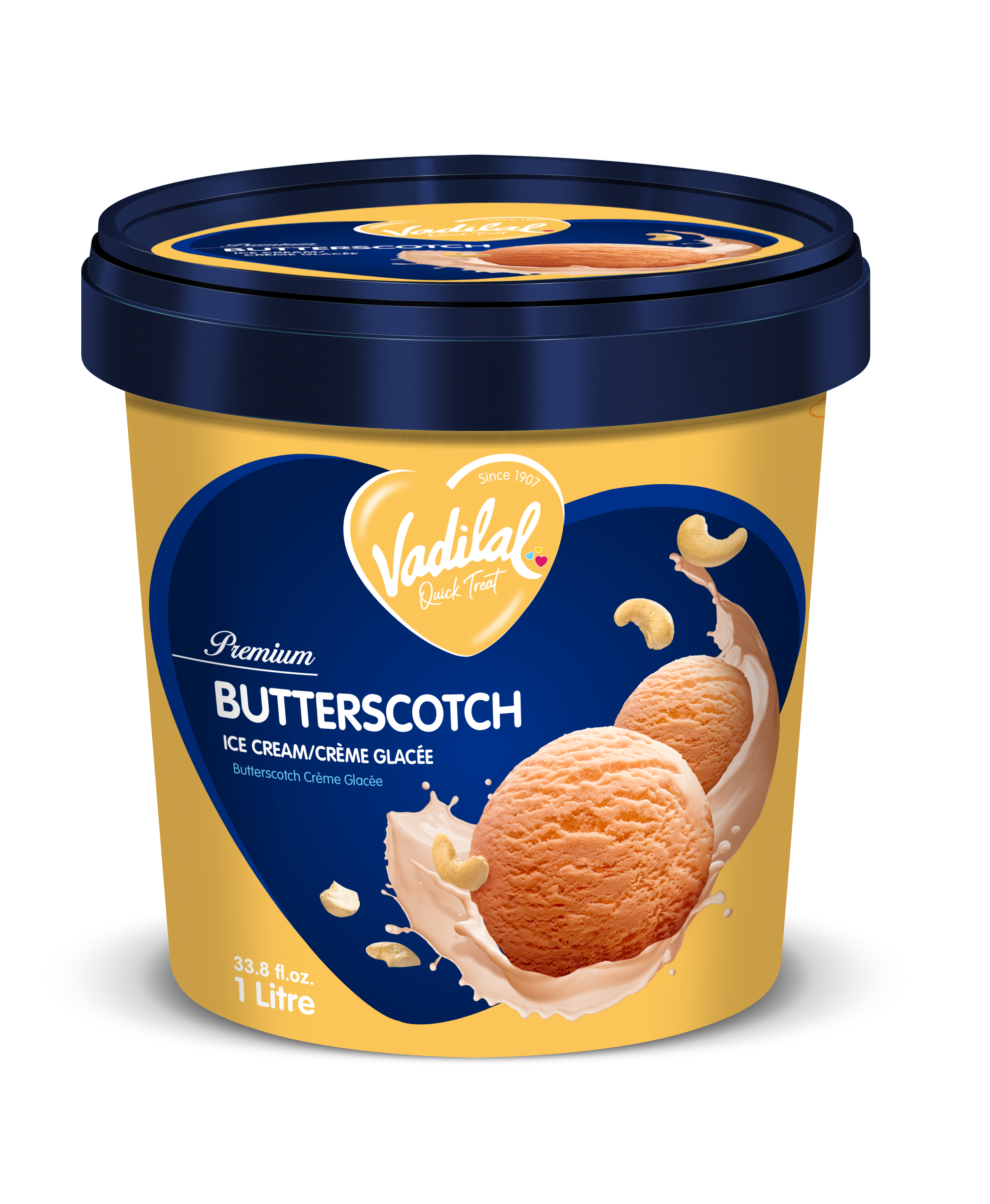 Vadilal Butterscotch Ice Cream - 1 LTR