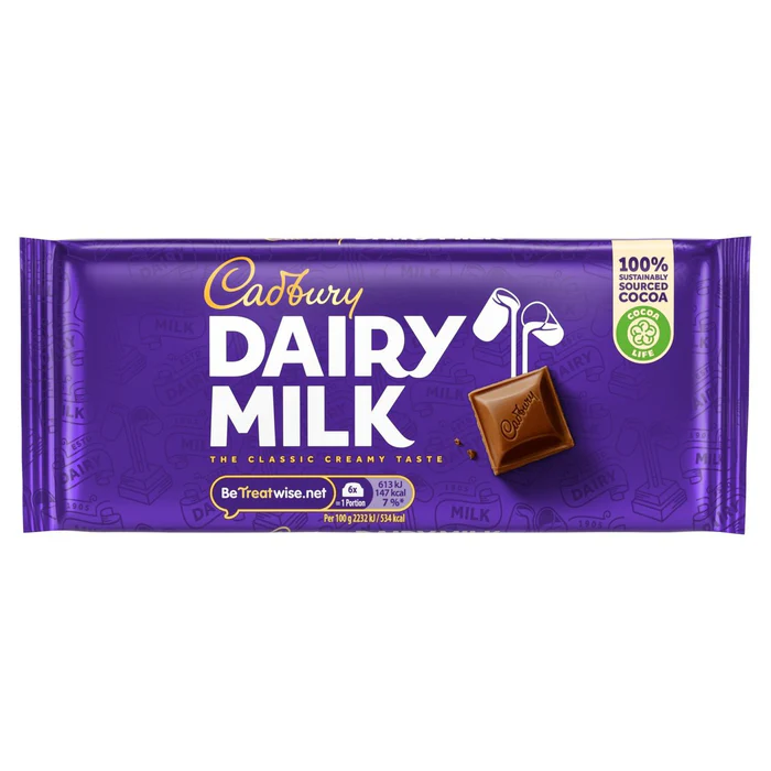 Cadbury Dairy Milk Chocolate Bar - 110 Gm