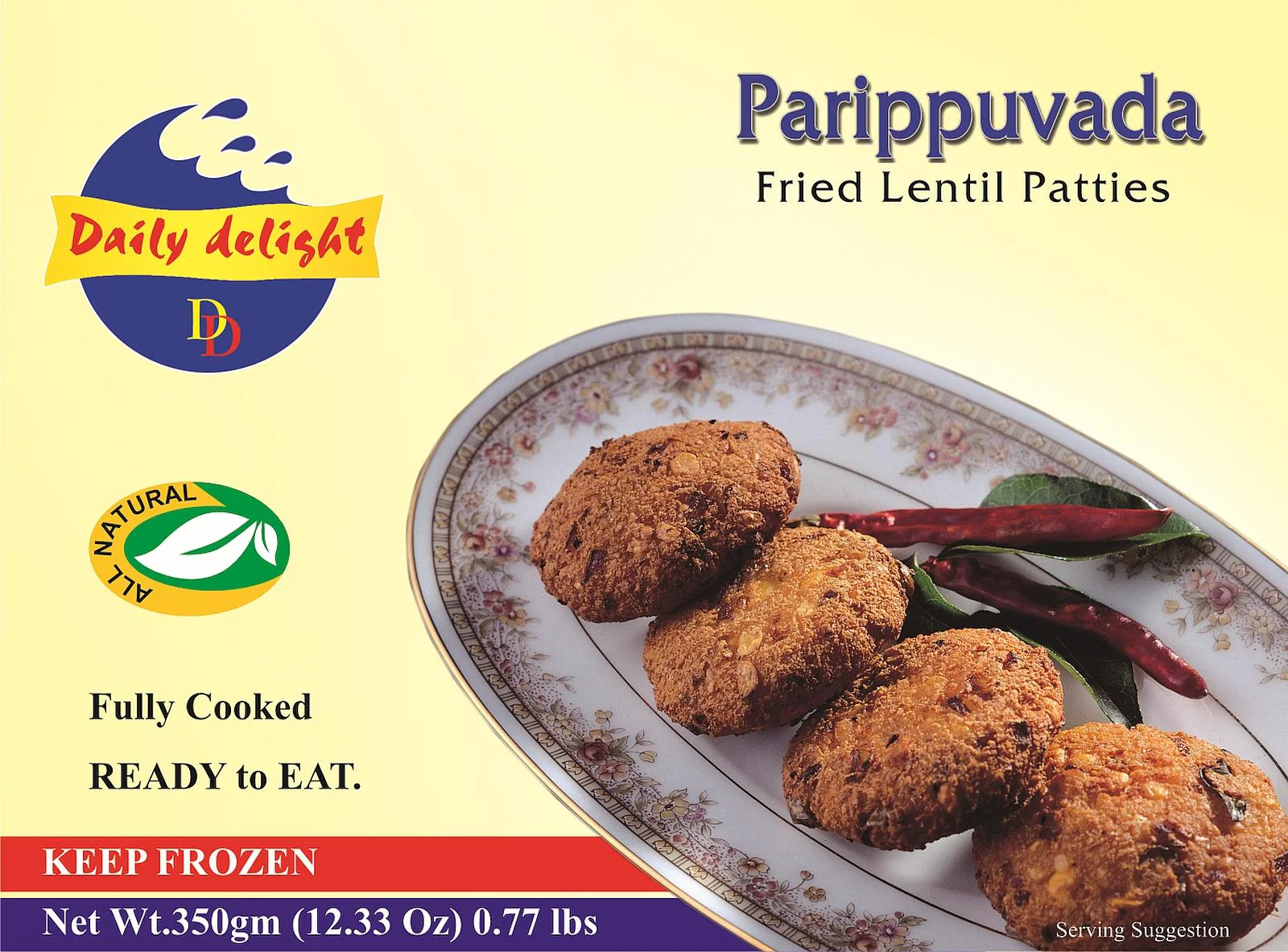 Daily Delight Frozen Parippuvada - 10.58 OZ (300 GM)