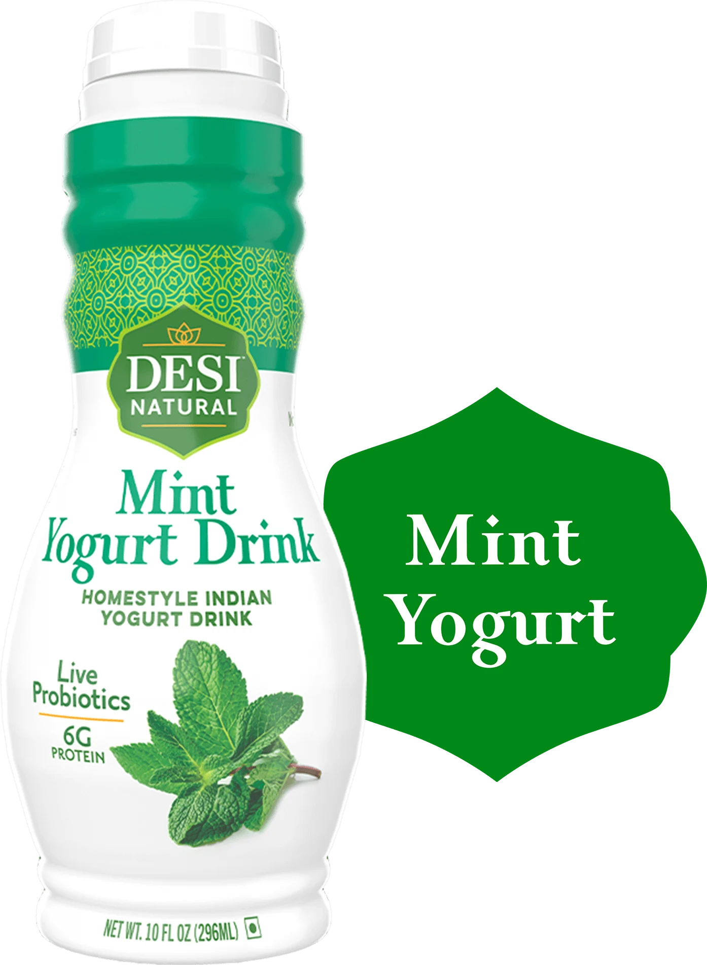 Desi Natural Yogurt Drink (Chaas) Mint Flavor - 10 Fl Oz