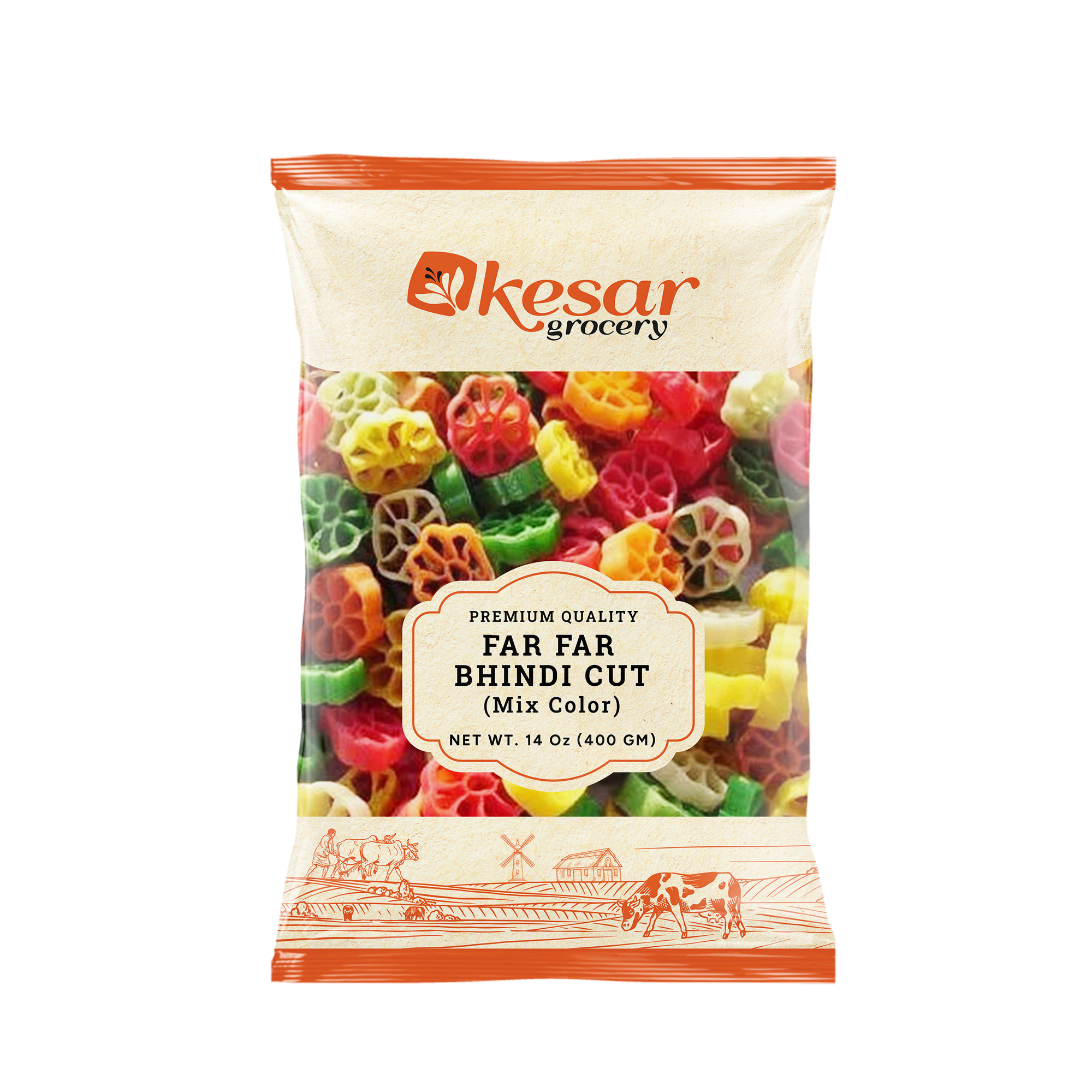 Kesar Fryums Mix Colors (BHINDI CUT) - 14 OZ (400 GM)