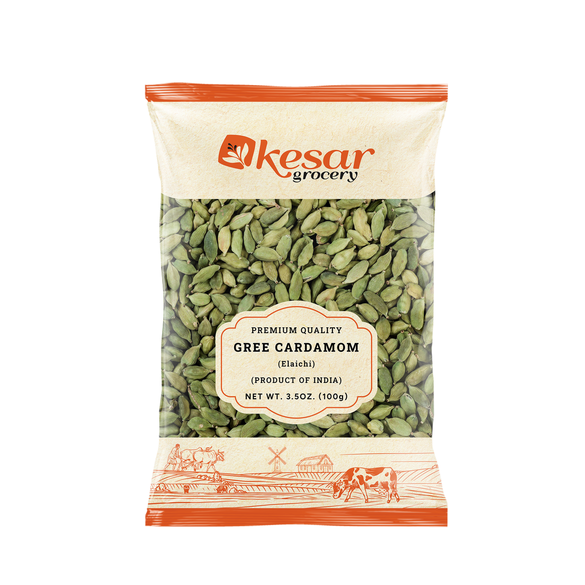 Kesar Whole Green Cardamom - 3.5 Oz (100 Gm)