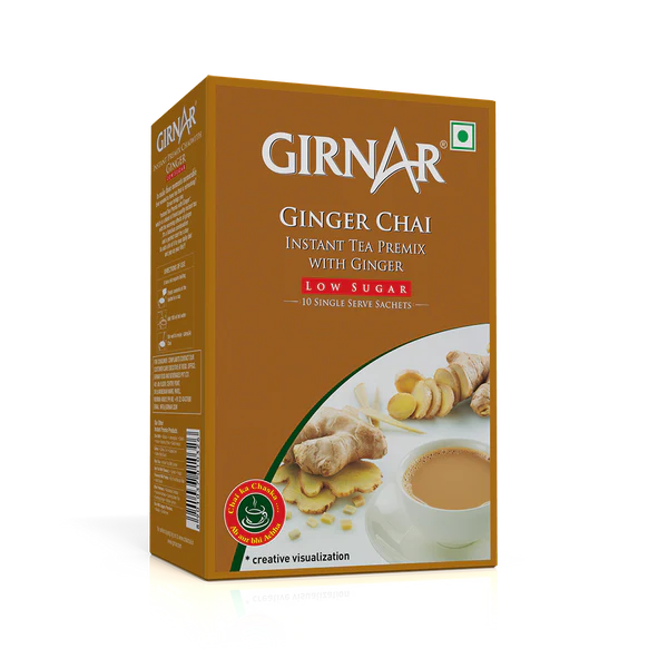 Girnar Instant Tea Premix (REDUCED SUGAR)- Ginger (10 Sachets)
