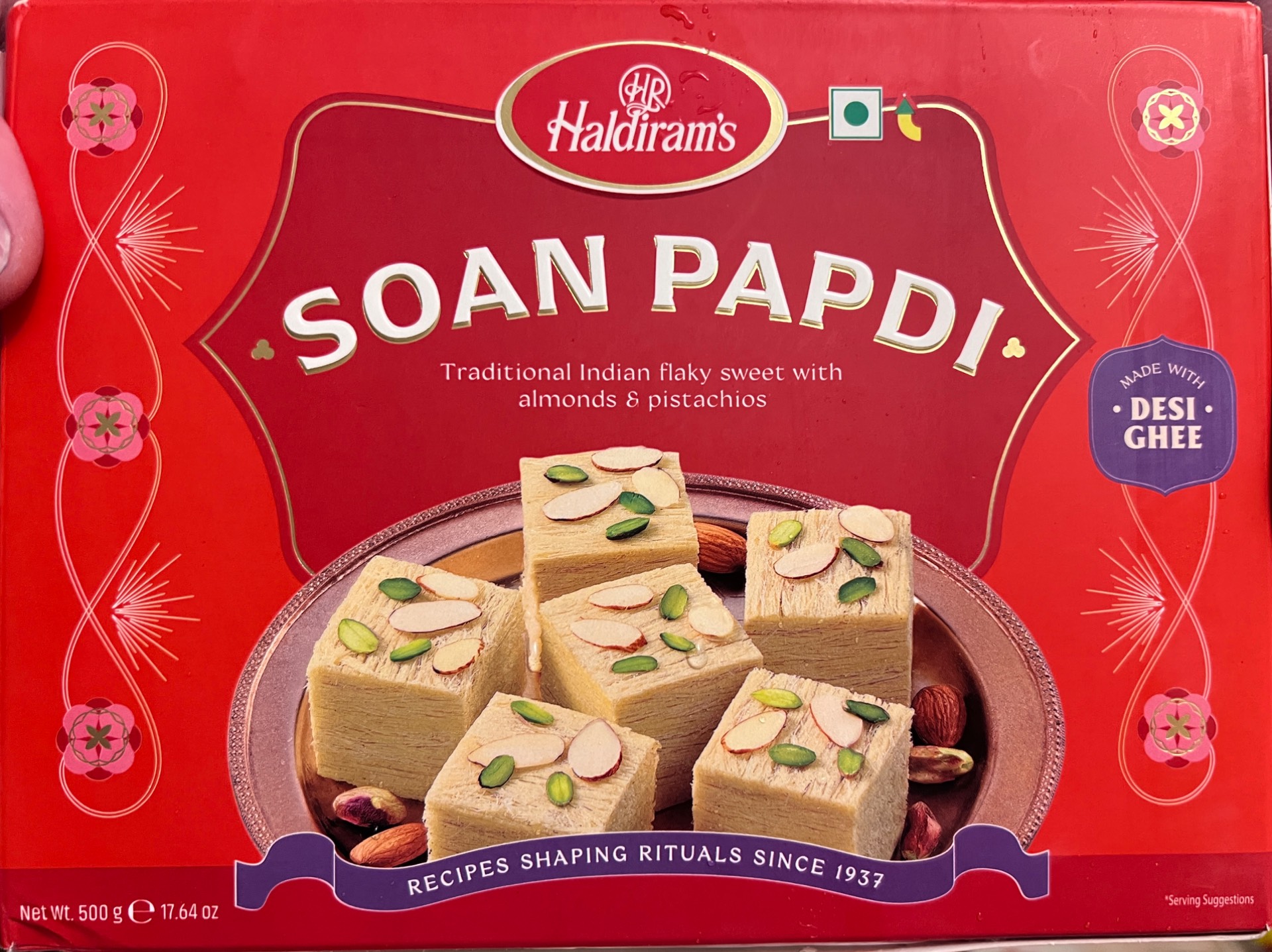 Haldiram Soan Papdi (Desi Ghee)- 17.64 OZ (500 GM)