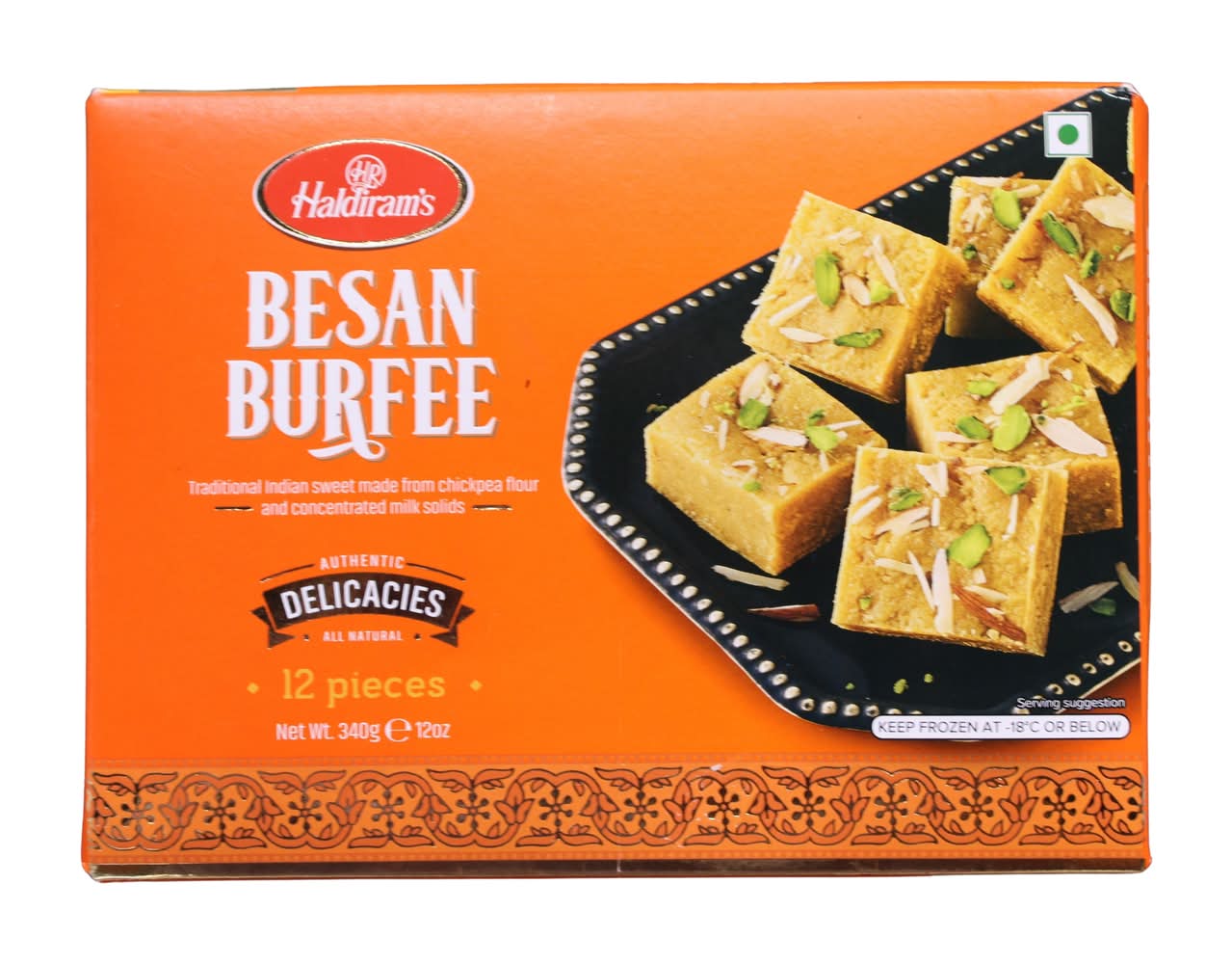 Haldiram Besan Burfi - 12 Pcs (340 Gm)