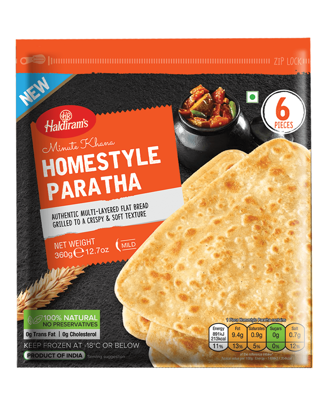 Haldiram Home Style Paratha (6 PCS)