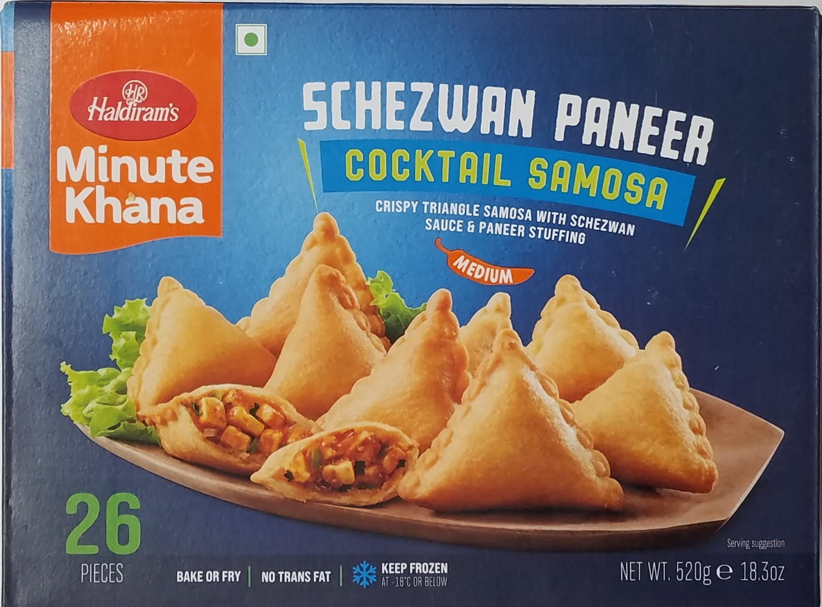 Haldiram Schezwan Paneer Cocktail Samosa (520 GM - 18.3 OZ)