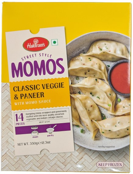 Haldiram's Classic Veggie & Paneer Momos - 350 Gm (14 Pcs)
