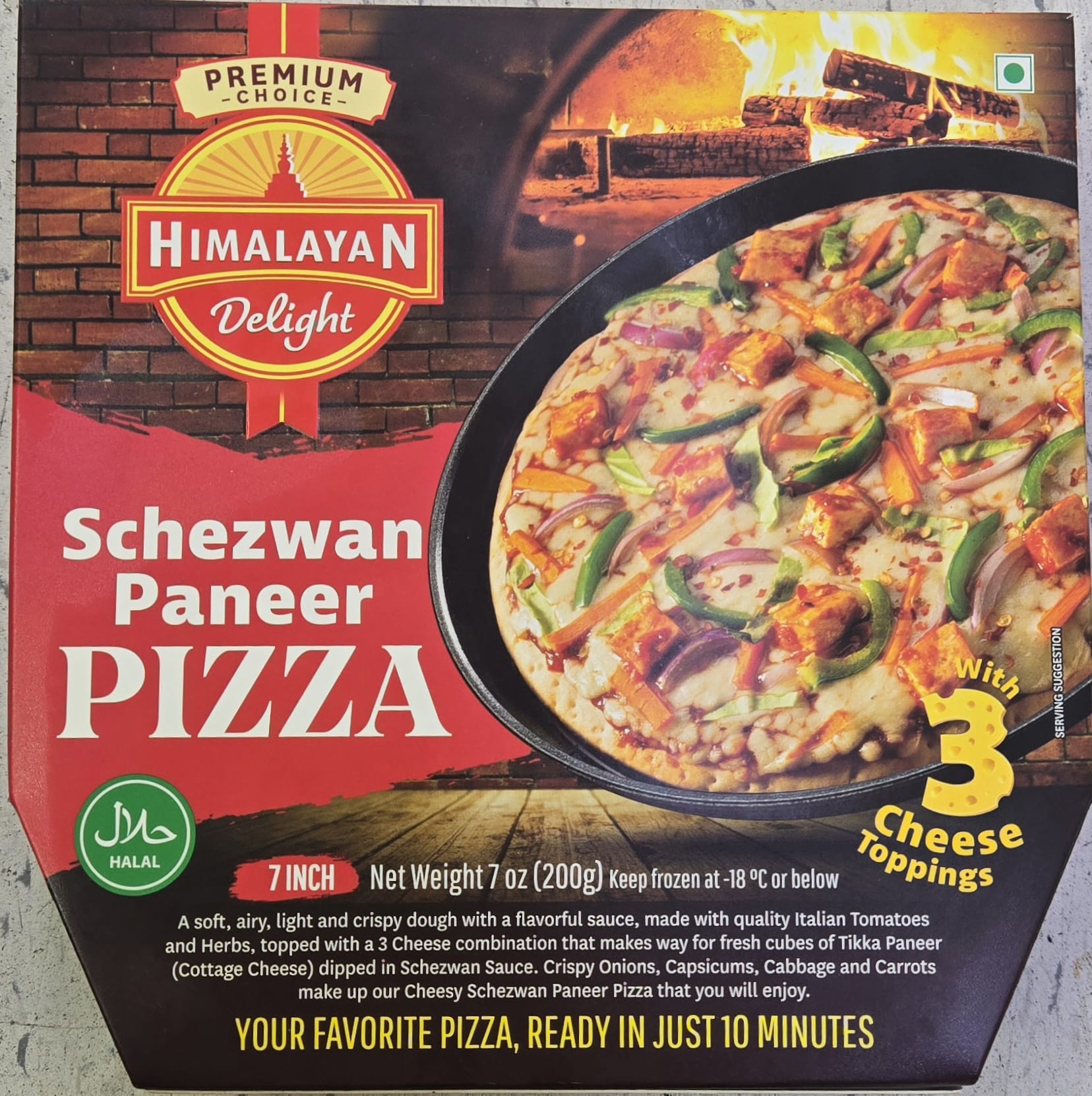 Himalayan Delight Schezwan Paneer Pizza - 7 Oz (200 Gm)