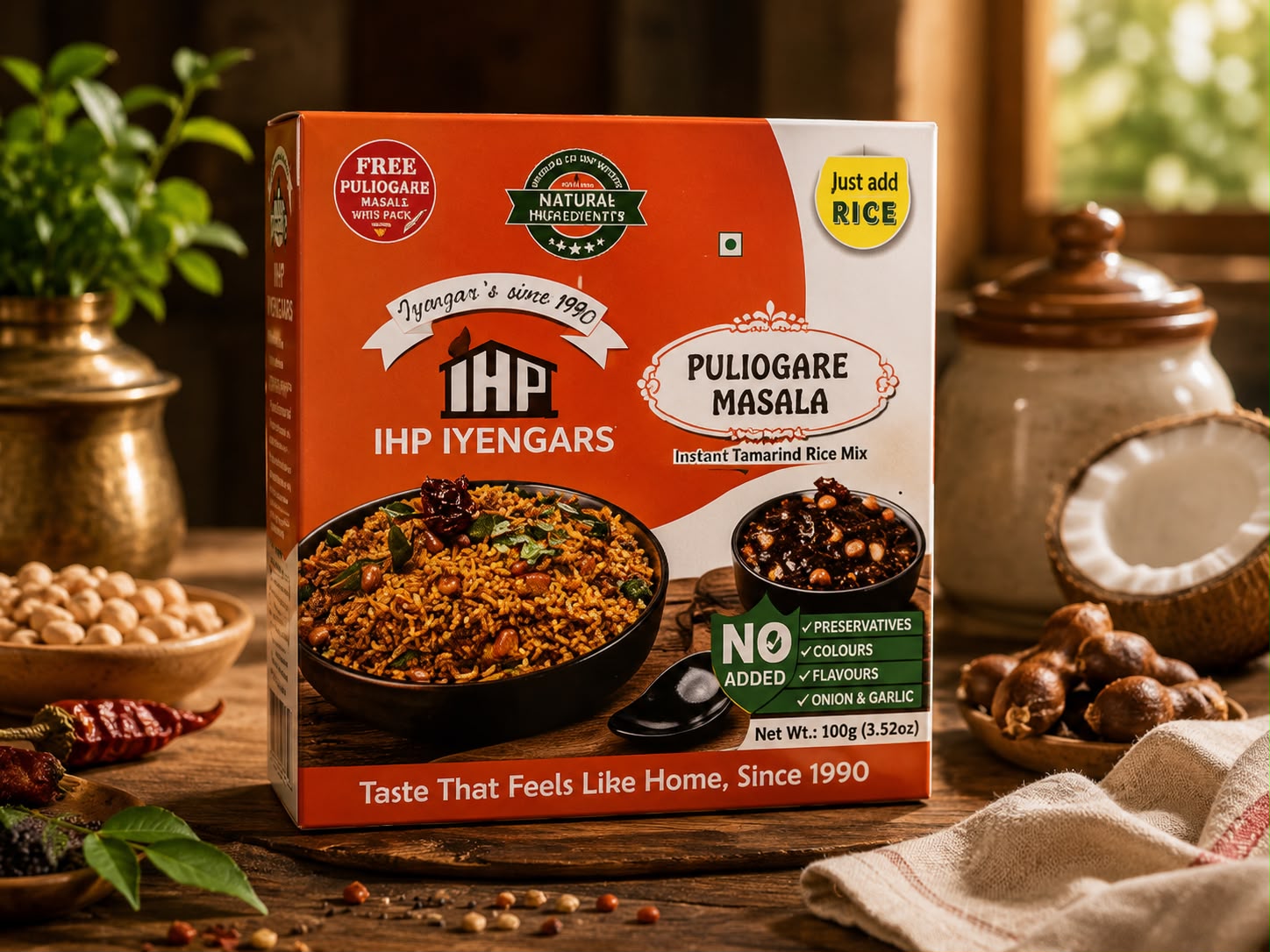 IHP IYENGARS Puliogare Masala - 3.5 Oz (100 Gm)