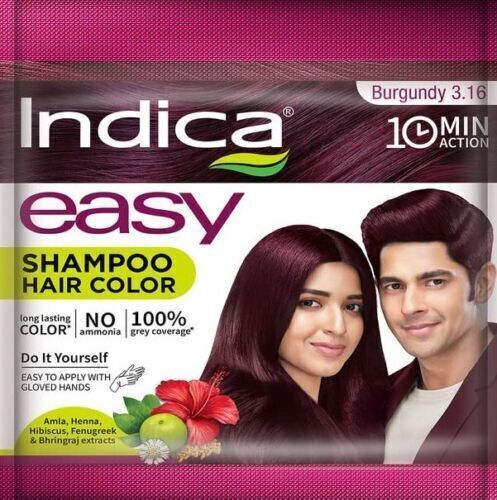 Indica Easy Shampoo Hair Color (Burgundy) - 20.5 Ml