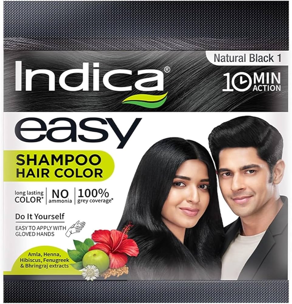 Indica Easy Shampoo Hair Color (Natural Black) - 20.5 Ml