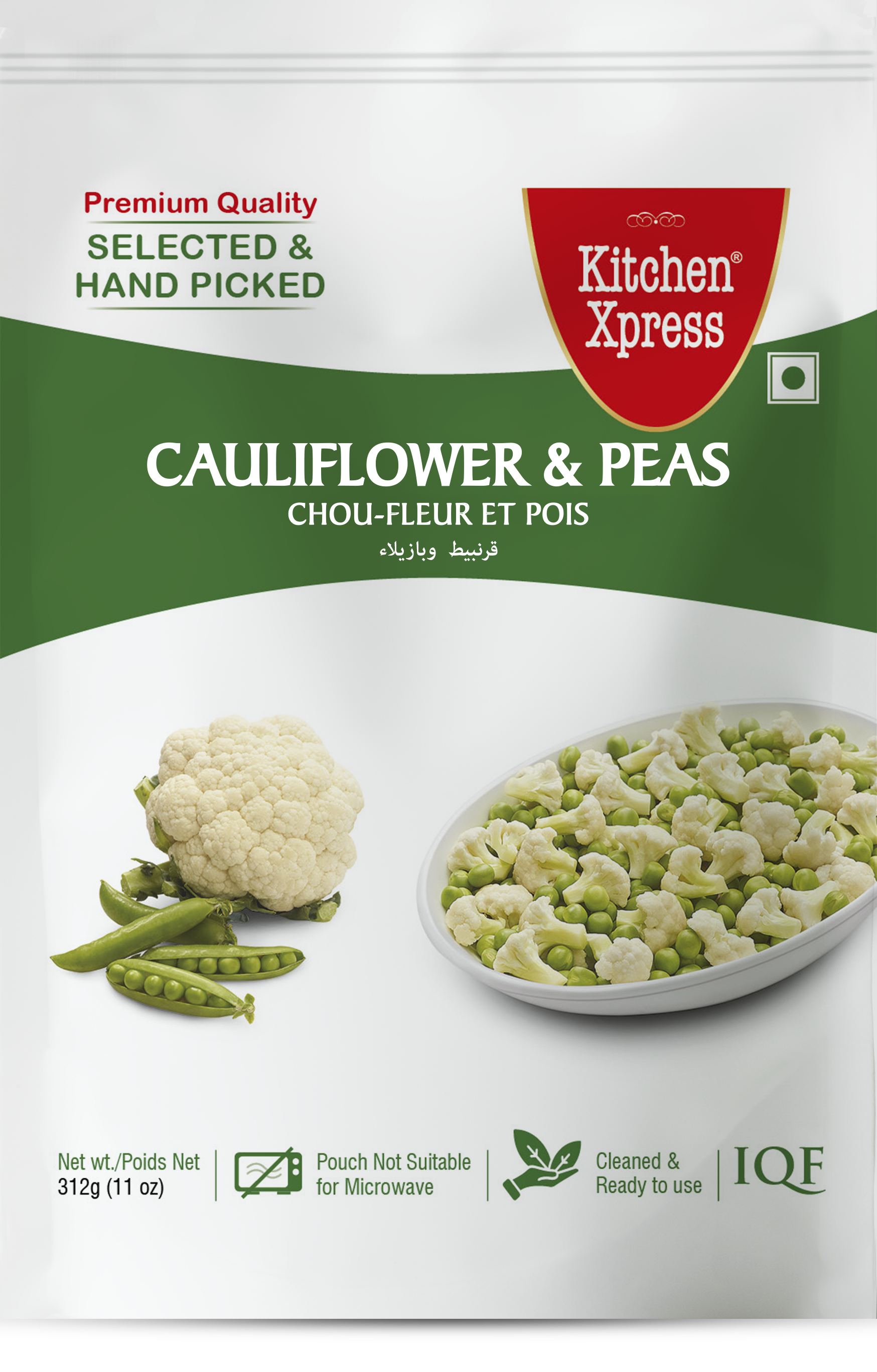 KX Frozen Cauliflower & Peas - 11Oz (312 Gm)