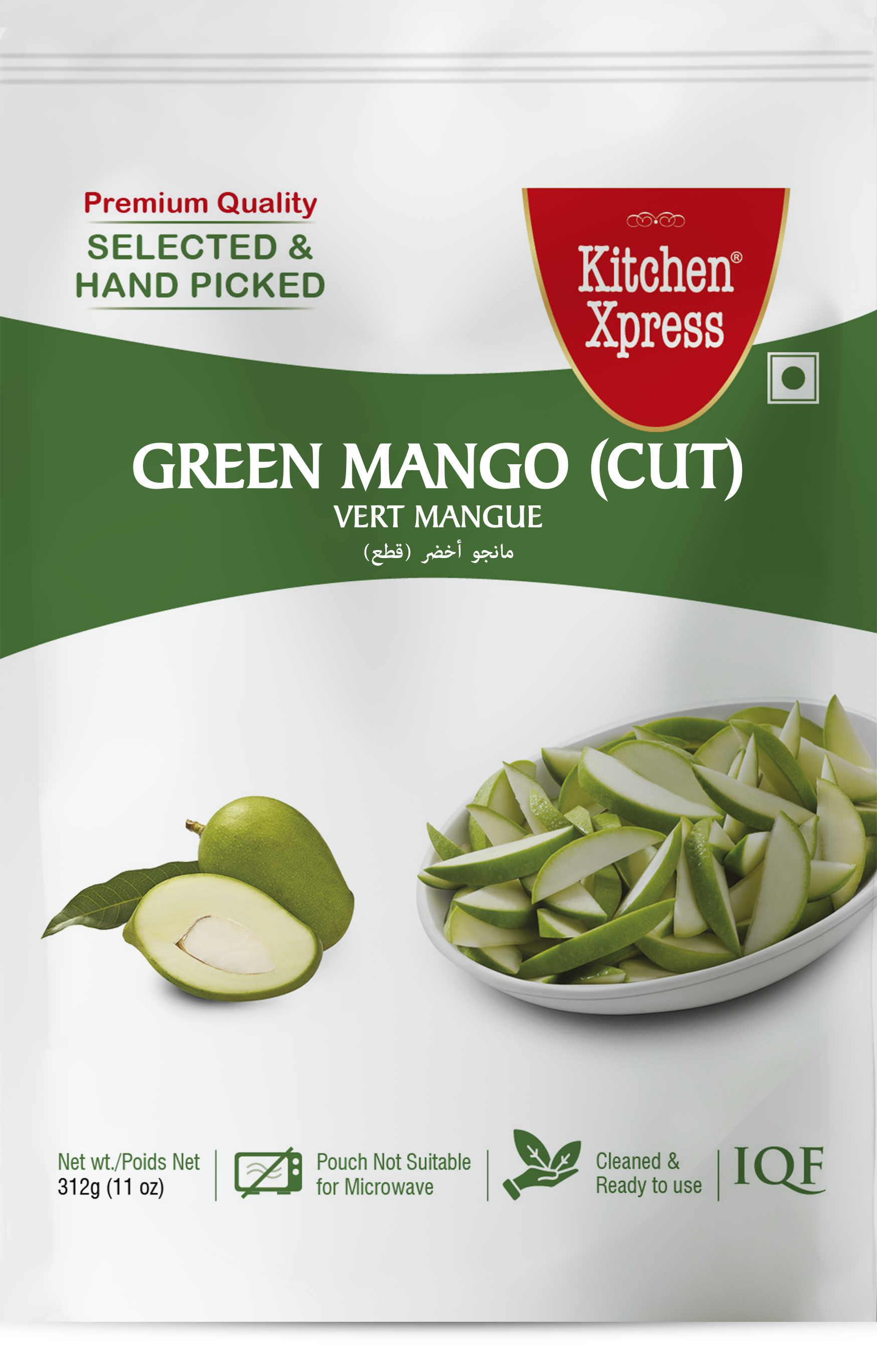 KX Frozen Green Mango Cut - 11 Oz (312 Gm)