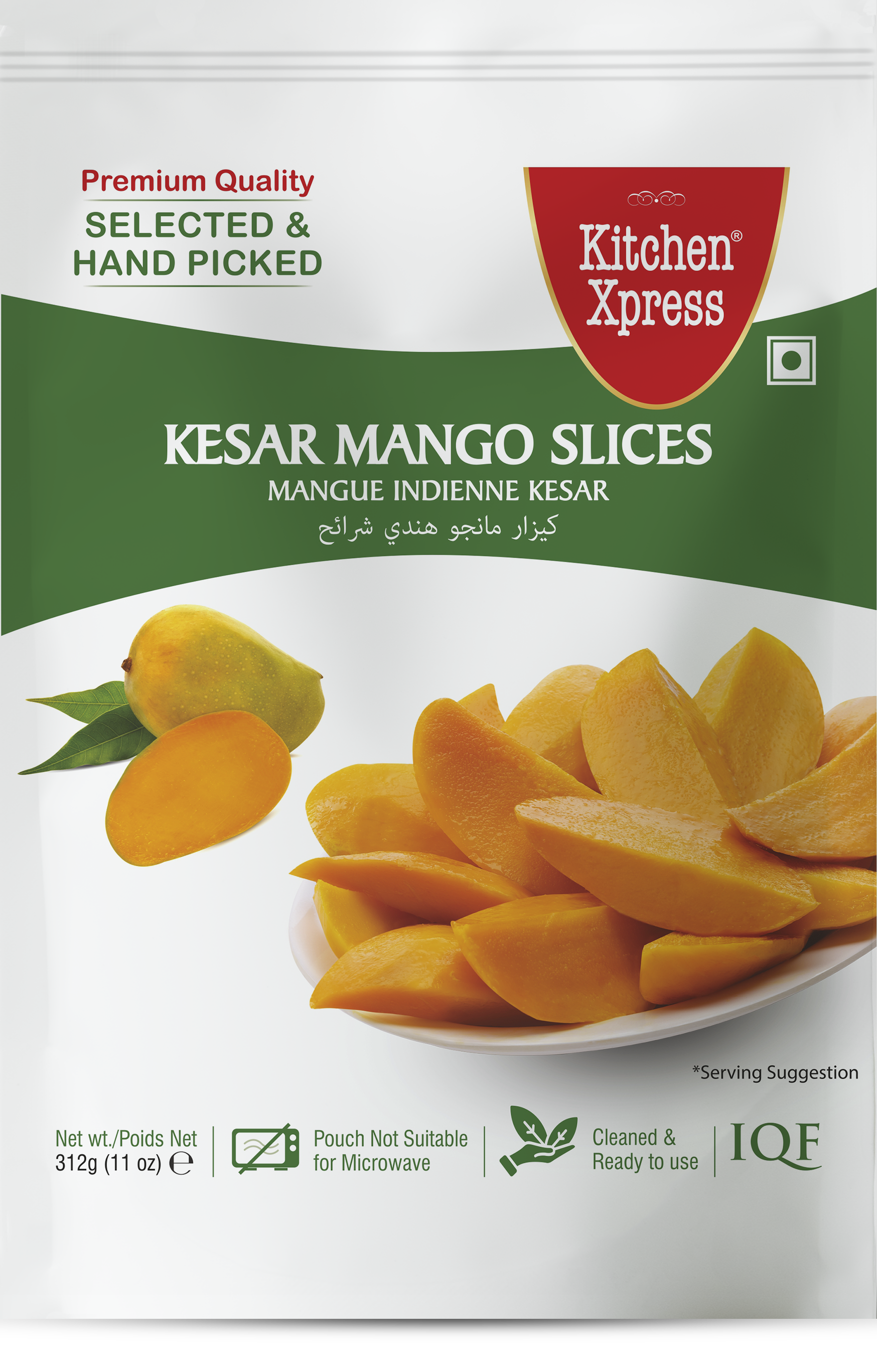 KX Frozen Kesar Mango Slice - 11 Oz (312 Gm)