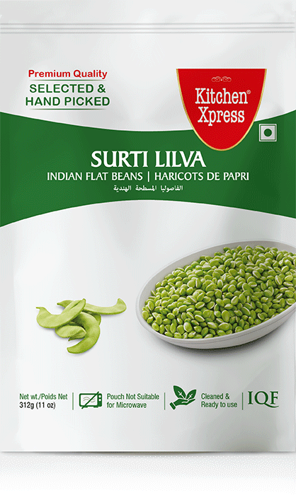 KX Frozen Surti Papdi Lilva - 11 Oz (312 Gm)