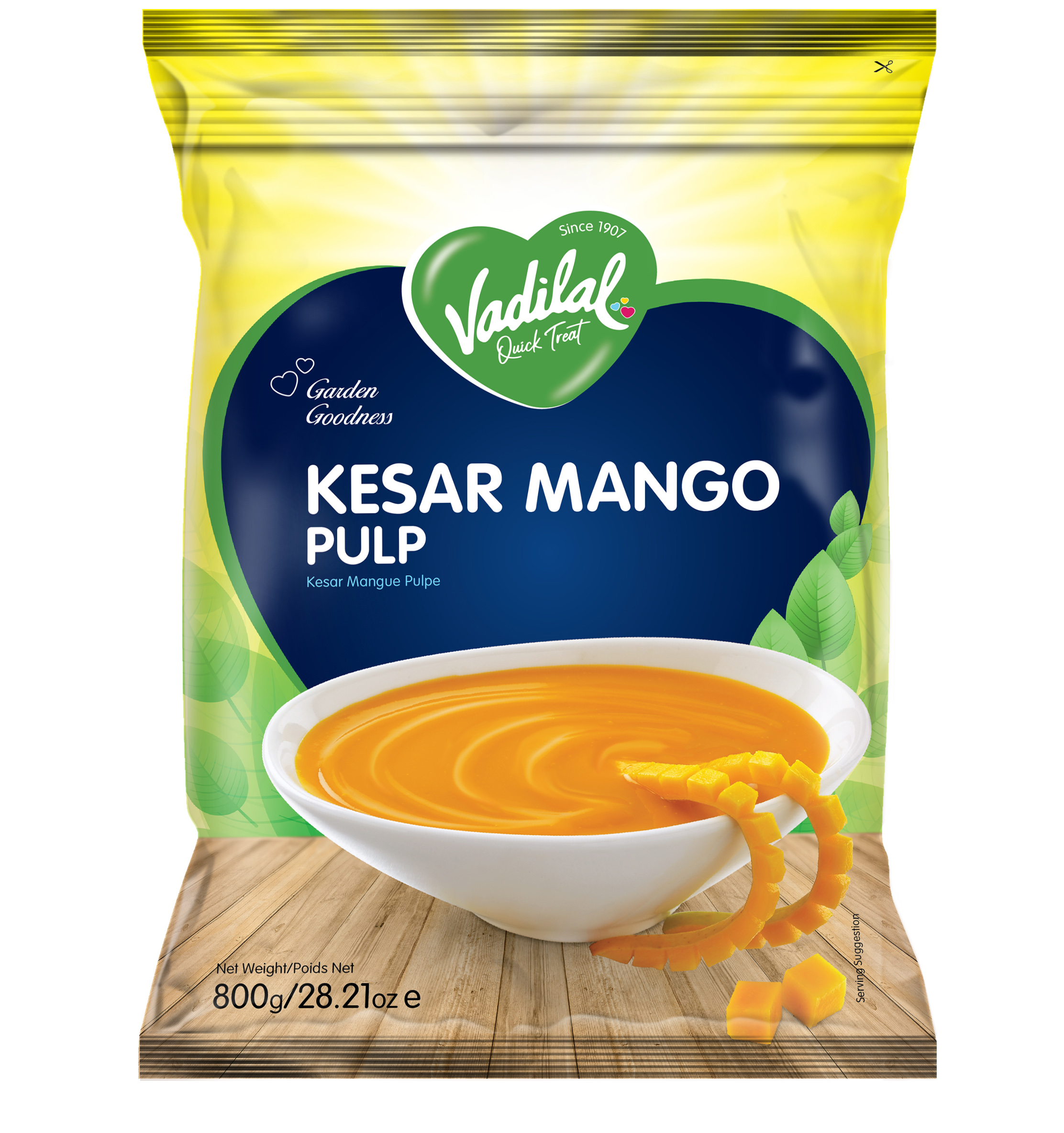 Vadilal Frozen Kesar Mango Pulp - 28.21 OZ  (800 GM)