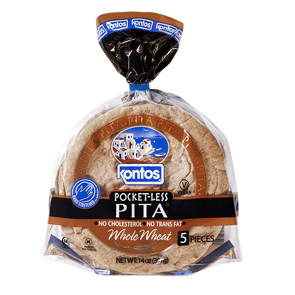 Kontos Pocket-Less Pita (Whole Wheat) - 10 Pcs