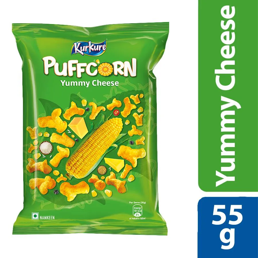 Kurkure Puff Corn Yummy Cheese - 55 GM