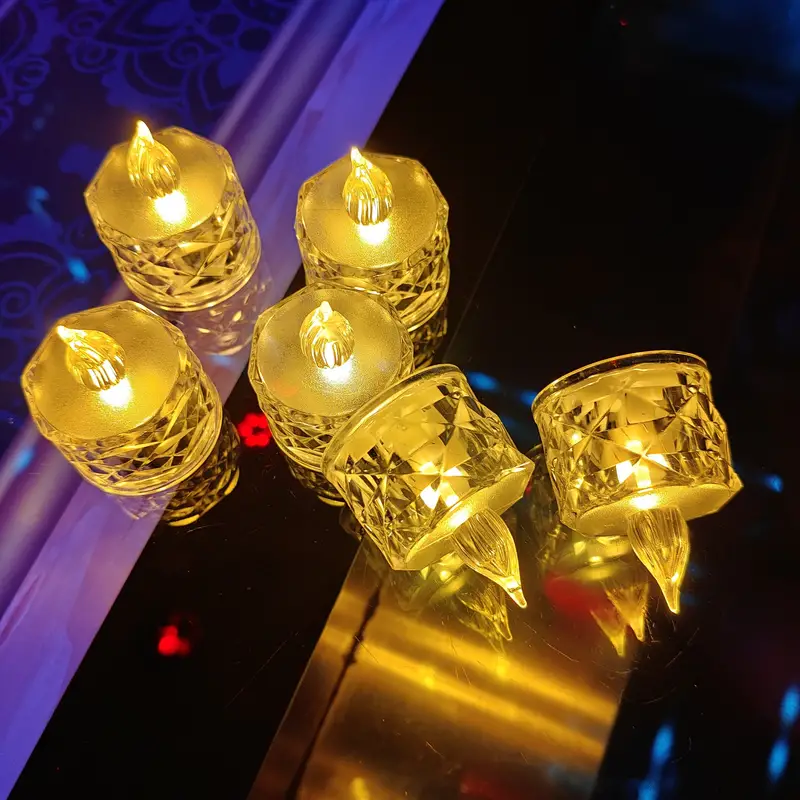 LED Crystal Candle Light (BIG) - 6 PCS