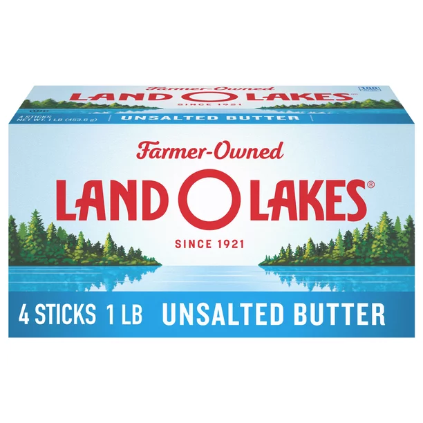 Land O Lakes Unsalted Butter, 4 Butter Sticks, 1 lb Pack