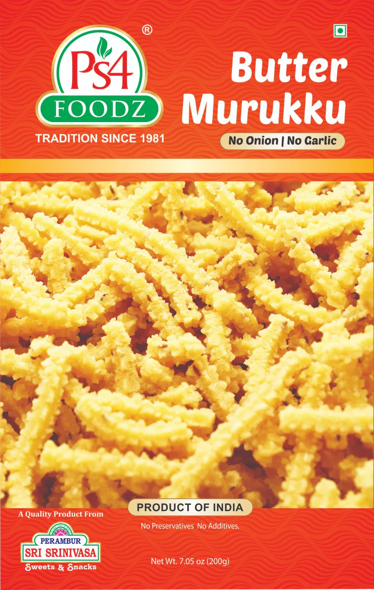PS4 Foodz Butter Murukku - 7 Oz (200 Gm)