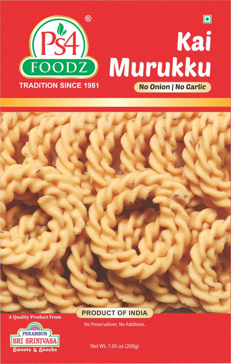 PS4 Foodz Kai Murukku (Hand Murukku) - 7 Oz (200 Gm)