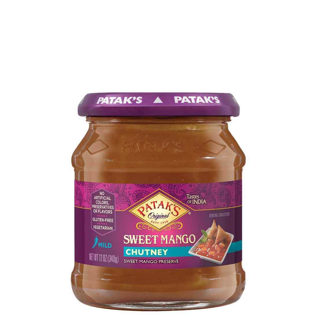 Buy Online Patak's Mild Sweet Mango Chutney 12oz | NJ USA