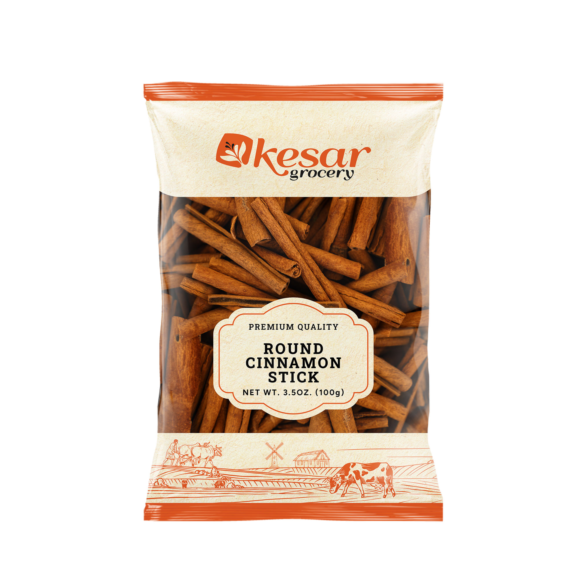Kesar Round Cinnamon Stick (3.5OZ, 100 Gm)