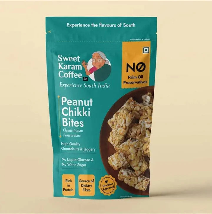 Sweet Kaaram Coffee Peanut Chikki Bites - 7 Oz (200 Gm)