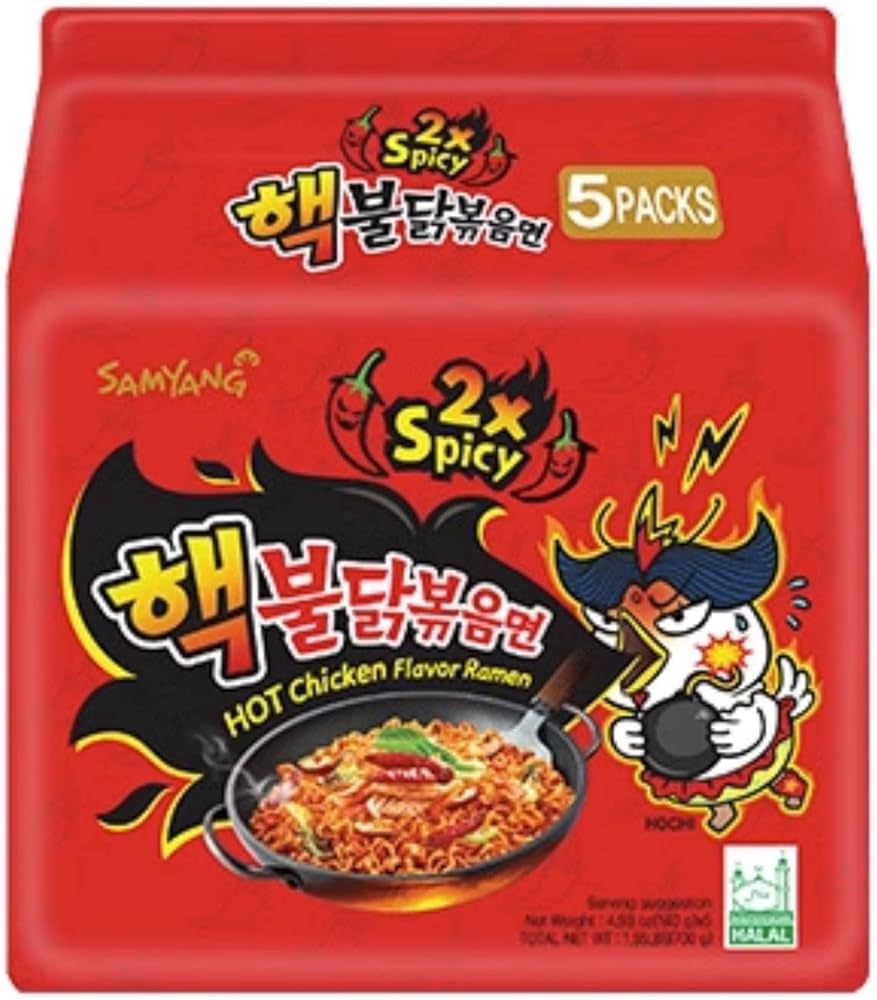 Samyang Buldak Ramen Hot Chicken Flover Noodles (2x Spicy) - 140 GM*5 Pack