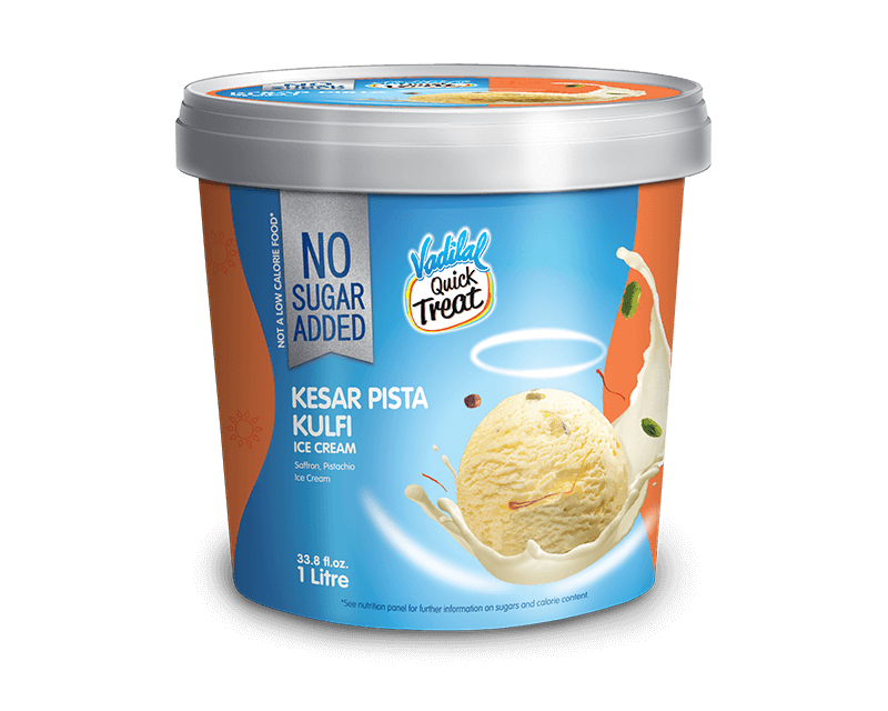 Vadilal Kesar Pista Kulfi Ice Cream (NO SUGAR ADDED - 1 LTR)