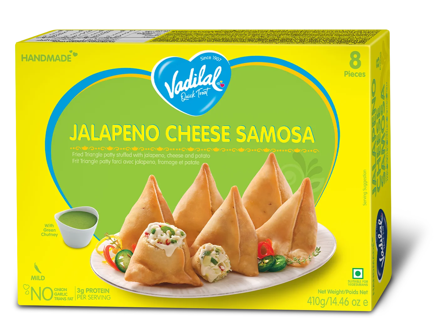 Vadilal Jalapeno Cheese Samosa - 8 Pcs (360 Gm)