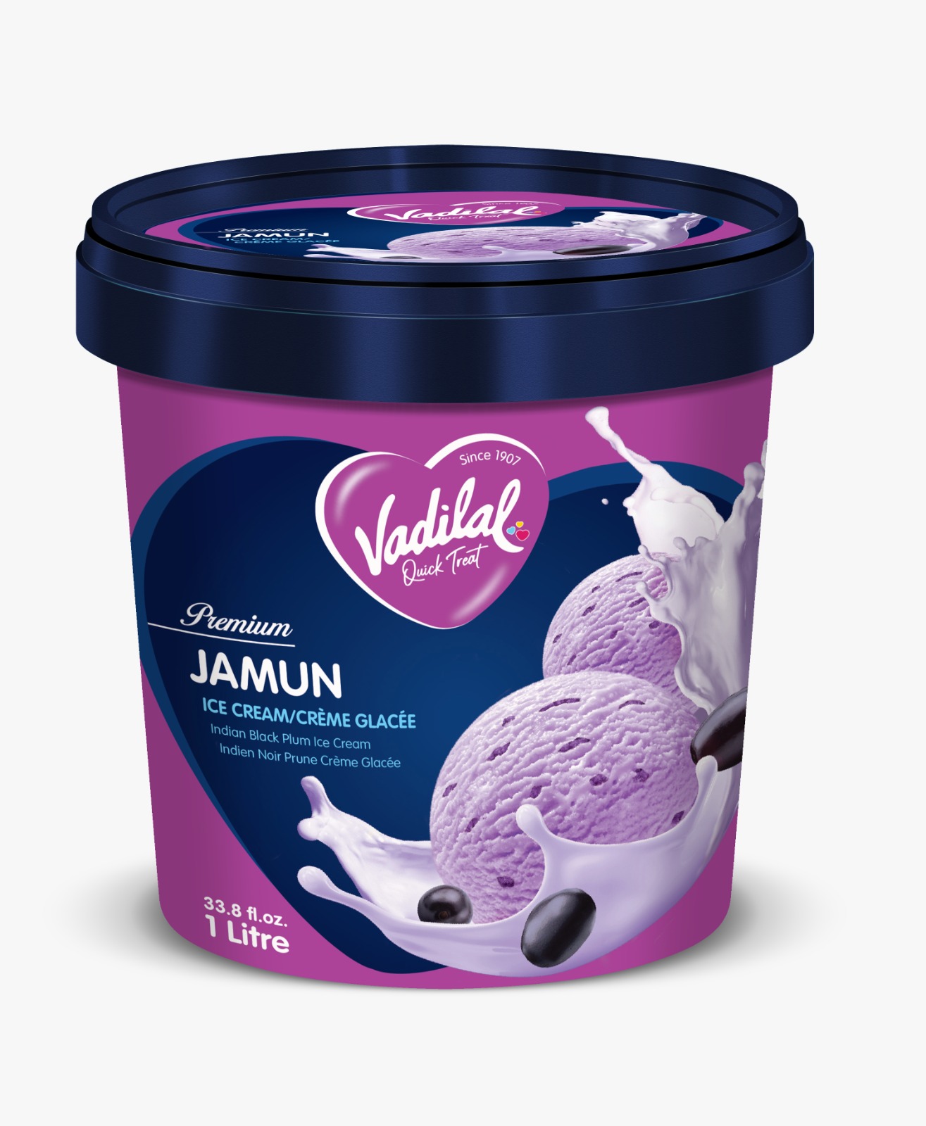 Vadilal Jamun Ice Cream - 1 LTR