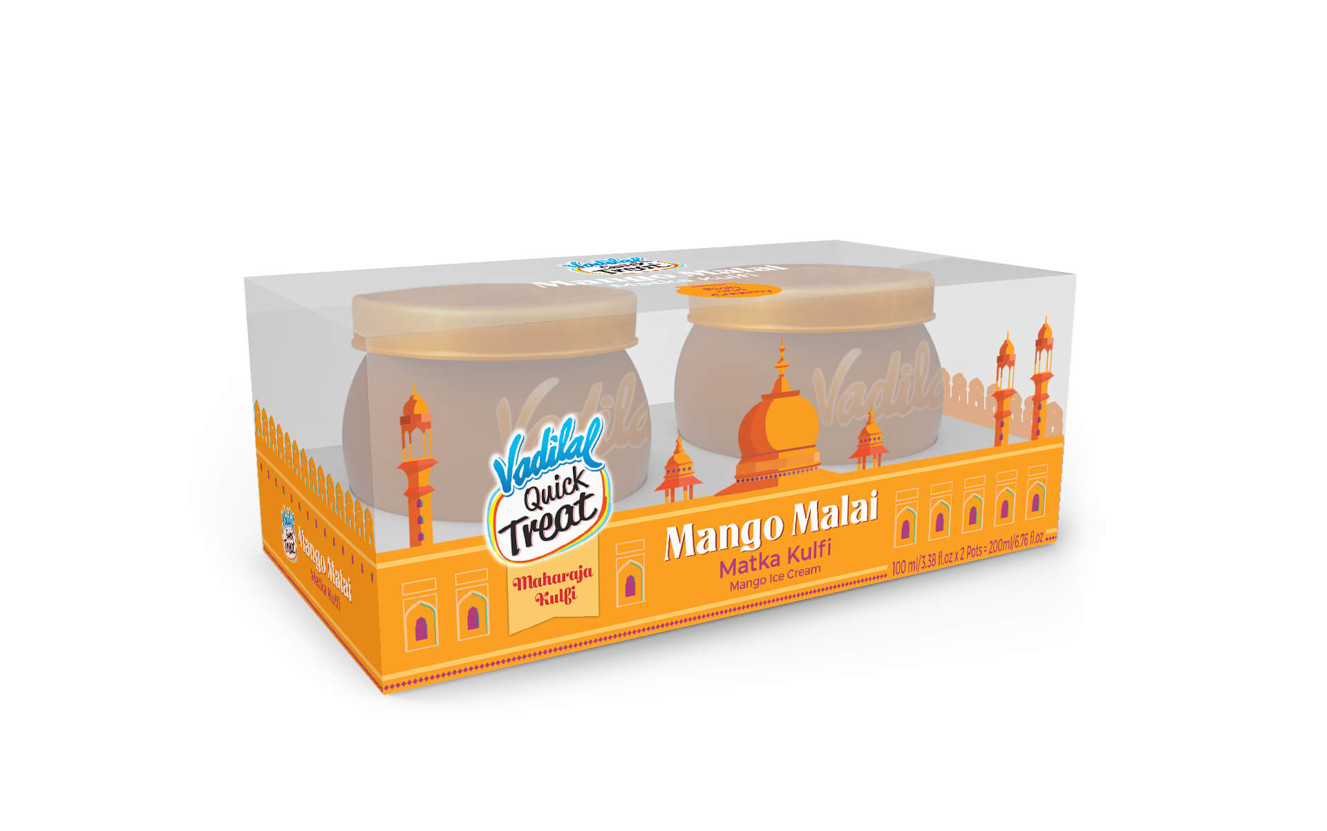 Vadilal Matka Kulfi Mango Malai (100 ML*2 PKT)